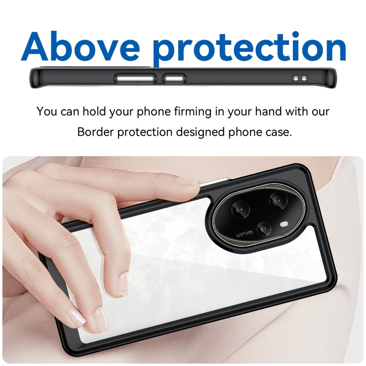For Honor 100 Pro Colorful Series Acrylic Hybrid TPU Phone Case(Black)