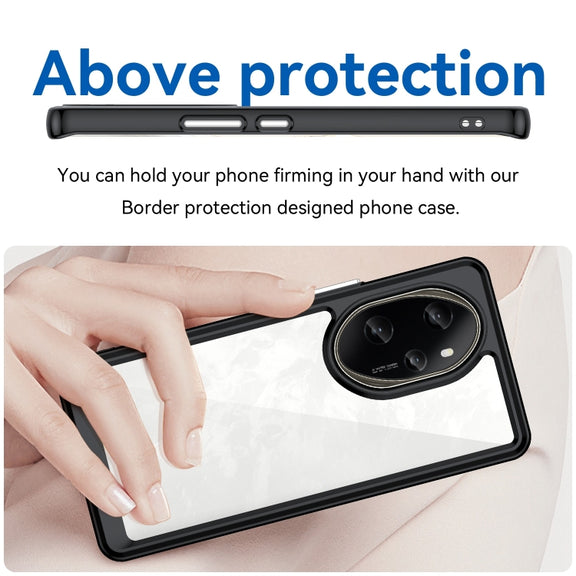 For Honor 100 Pro Colorful Series Acrylic Hybrid TPU Phone Case(Black)