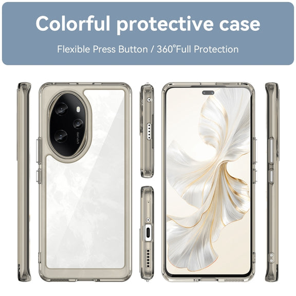 For Honor 100 Pro Colorful Series Acrylic Hybrid TPU Phone Case(Transparent Grey)