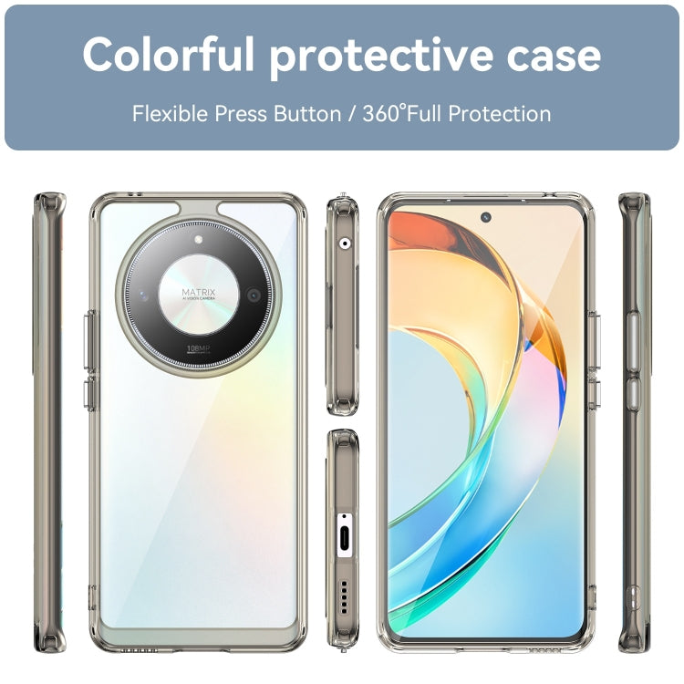 For Honor Magic6 Lite 5G Colorful Series Acrylic Hybrid TPU Phone Case(Transparent Grey)