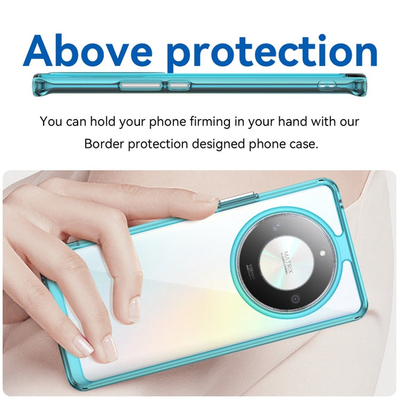 For Honor Magic6 Lite 5G Colorful Series Acrylic Hybrid TPU Phone Case(Transparent Blue)