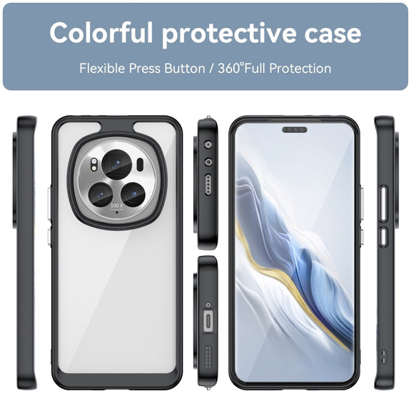 For Honor Magic6 Pro 5G Colorful Series Acrylic Hybrid TPU Phone Case(Black)