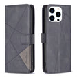 For iPhone 16 Pro Magnetic Buckle Rhombus Texture Leather Phone Case(Black) - iPhone 16 Pro Cases by PMC TechLife | Online Shopping South Africa | PMC TechLife | Buy Now Pay Later Mobicred