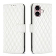 For iPhone 16 Diamond Lattice Wallet Flip Leather Phone Case(White) - iPhone 16 Cases by PMC TechLife | Online Shopping South Africa | PMC TechLife | Buy Now Pay Later Mobicred