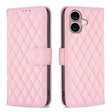 For iPhone 16 Plus Diamond Lattice Wallet Flip Leather Phone Case(Pink) - iPhone 16 Plus Cases by PMC TechLife | Online Shopping South Africa | PMC TechLife | Buy Now Pay Later Mobicred