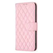 For iPhone 16 Plus Diamond Lattice Wallet Flip Leather Phone Case(Pink)