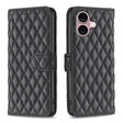 For iPhone 16 Plus Diamond Lattice Wallet Flip Leather Phone Case(Black) - iPhone 16 Plus Cases by PMC TechLife | Online Shopping South Africa | PMC TechLife | Buy Now Pay Later Mobicred