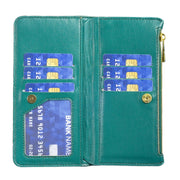 For iPhone 16 Plus Diamond Lattice Zipper Wallet Leather Flip Phone Case(Green)
