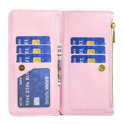 For iPhone 16 Plus Diamond Lattice Zipper Wallet Leather Flip Phone Case(Pink)