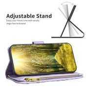 For iPhone 16 Plus Diamond Lattice Zipper Wallet Leather Flip Phone Case(Purple)