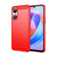 For Honor X7b Brushed Texture Carbon Fiber TPU Phone Case(Red) - Honor Cases by PMC TechLife | Online Shopping South Africa | PMC TechLife | Buy Now Pay Later Mobicred