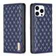 For iPhone 16 Pro Max Diamond Lattice Magnetic Leather Flip Phone Case(Blue) - iPhone 16 Pro Max Cases by PMC TechLife | Online Shopping South Africa | PMC TechLife | Buy Now Pay Later Mobicred