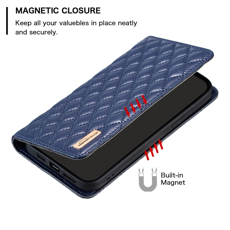 For iPhone 16 Pro Max Diamond Lattice Magnetic Leather Flip Phone Case(Blue)