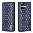 For iPhone 16 Diamond Lattice Magnetic Leather Flip Phone Case(Blue) - iPhone 16 Cases by PMC TechLife | Online Shopping South Africa | PMC TechLife | Buy Now Pay Later Mobicred