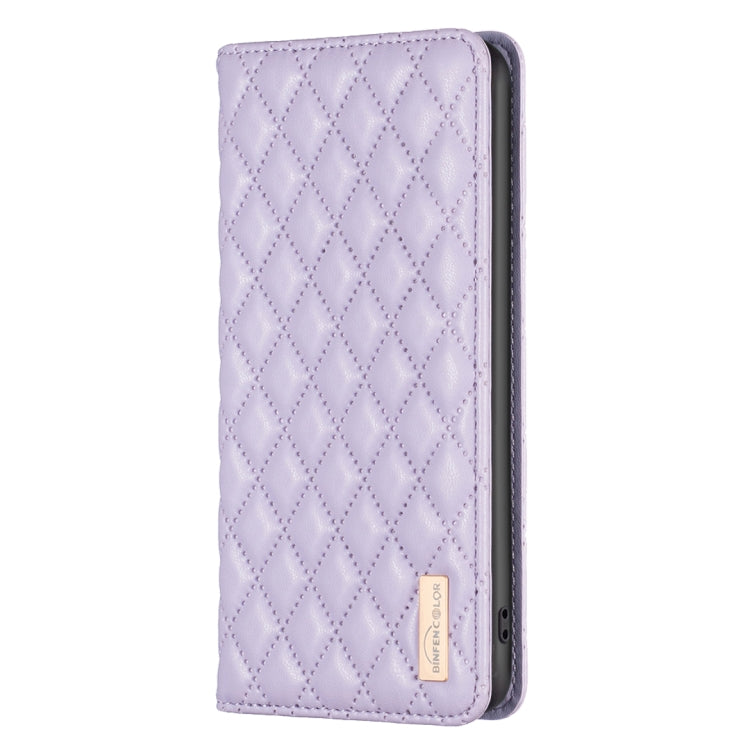 For iPhone 16 Plus Diamond Lattice Magnetic Leather Flip Phone Case(Purple)