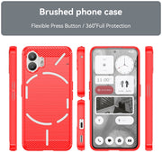 For Nothing Phone 2 Carbon Fiber Brushed Texture TPU Phone Case(Red)
