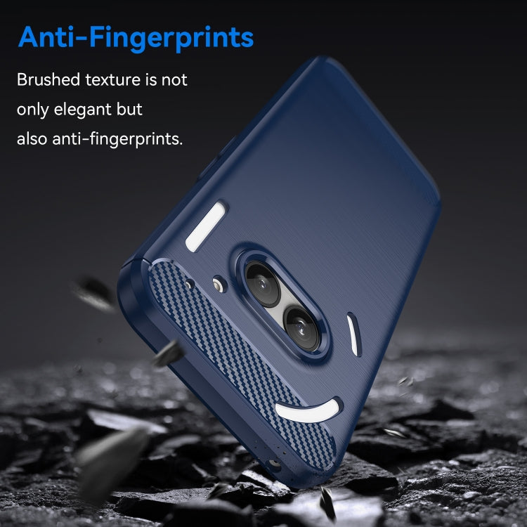 For Nothing Phone 2a Carbon Fiber Brushed Texture TPU Phone Case(Blue)