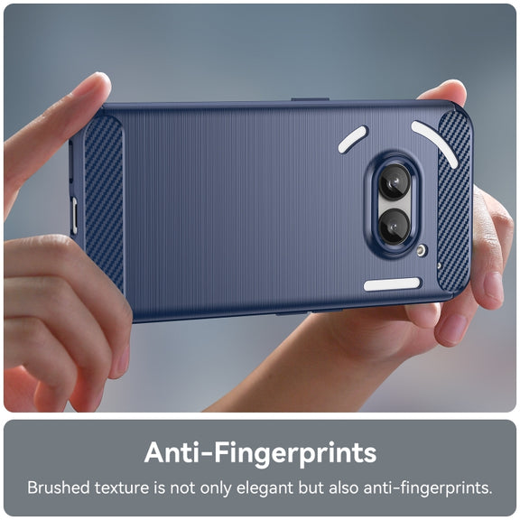 For Nothing Phone 2a Carbon Fiber Brushed Texture TPU Phone Case(Blue)
