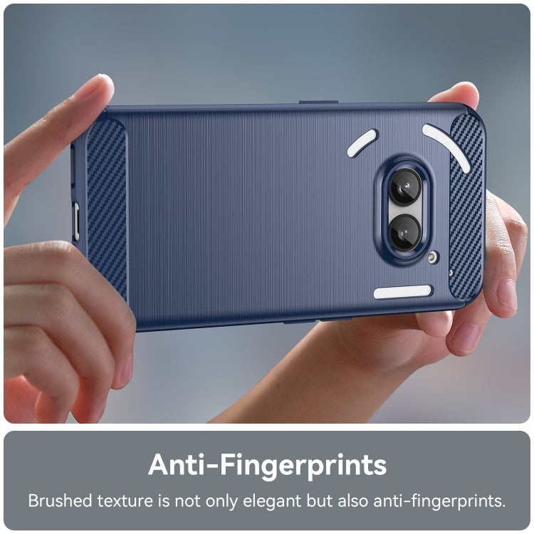 For Nothing Phone 2a Carbon Fiber Brushed Texture TPU Phone Case(Blue)