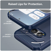 For Nothing Phone 2a Carbon Fiber Brushed Texture TPU Phone Case(Blue)