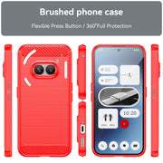 For Nothing Phone 2a Brushed Texture Carbon Fiber TPU Phone Case(Red)