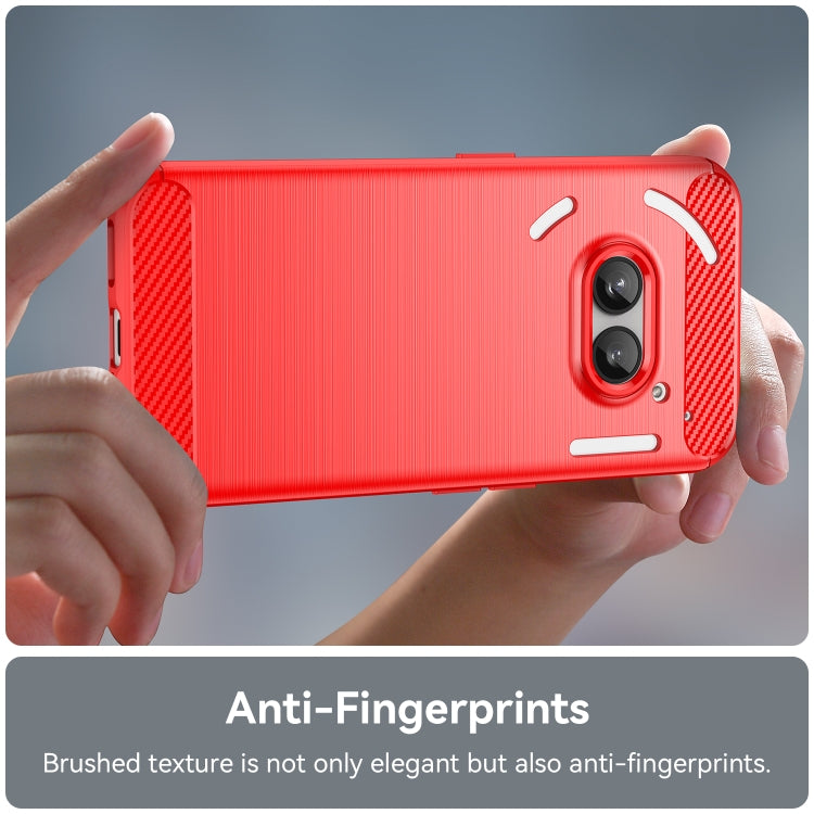 For Nothing Phone 2a Brushed Texture Carbon Fiber TPU Phone Case(Red)