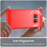For Nothing Phone 2a Brushed Texture Carbon Fiber TPU Phone Case(Red)