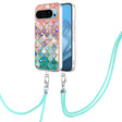 For Google Pixel 9 / 9 Pro Electroplating IMD TPU Phone Case with Lanyard(Colorful Scales) - Google Cases by PMC TechLife | Online Shopping South Africa | PMC TechLife | Buy Now Pay Later Mobicred