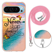 For Google Pixel 9 / 9 Pro Electroplating IMD TPU Phone Case with Lanyard(Dream Butterfly)