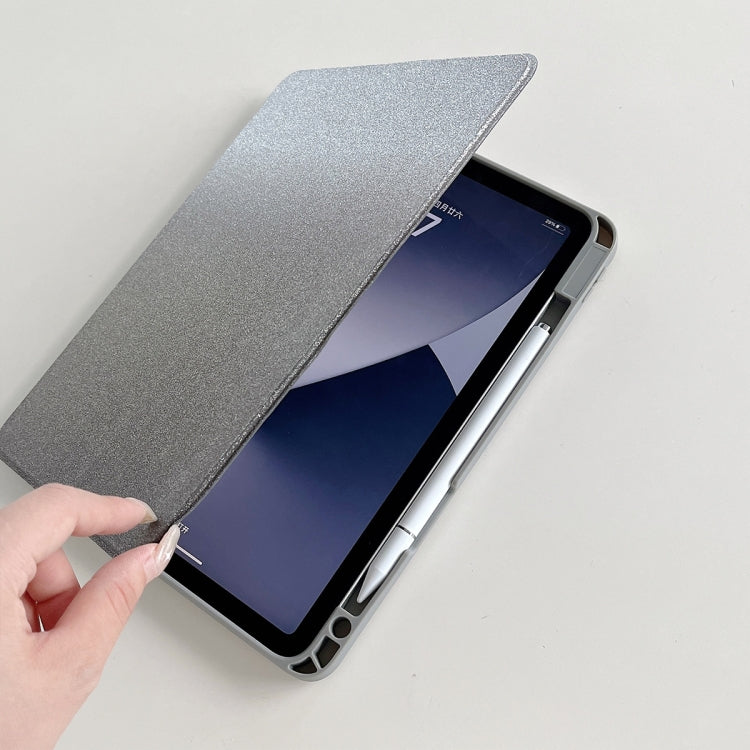 For iPad Air 11 2025 / 2024 / Pro 11 Gradient Glitter Magnetic Split Leather Tablet Case(Black)