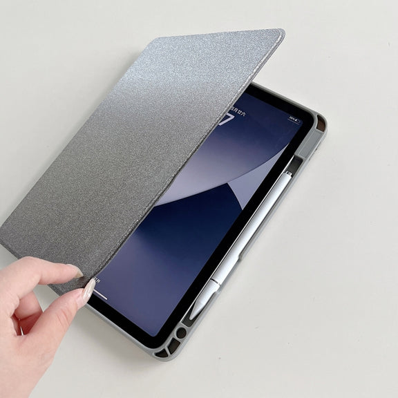 For iPad Air 11 2025 / 2024 / Pro 11 Gradient Glitter Magnetic Split Leather Tablet Case(Black)