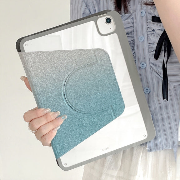For iPad Air 11 2025 / 2024 / Pro 11 Gradient Glitter Magnetic Split Leather Tablet Case(Blue)