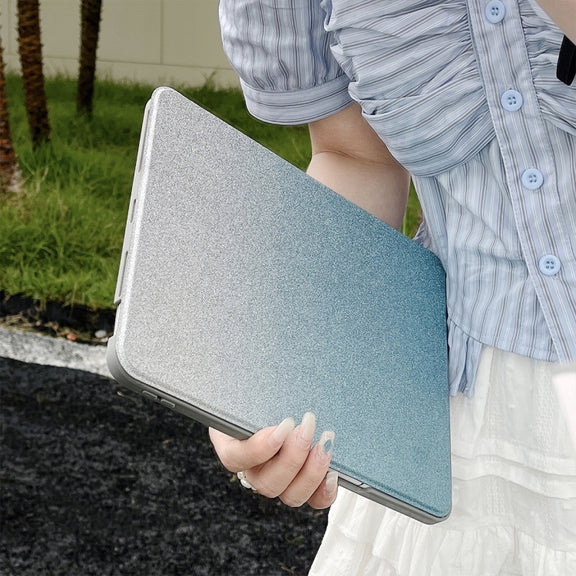 For iPad Air 11 2025 / 2024 / Pro 11 Gradient Glitter Magnetic Split Leather Tablet Case(Blue)