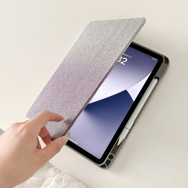 For iPad Air 11 2025 / 2024 / Pro 11 Gradient Glitter Magnetic Split Leather Tablet Case(Purple)