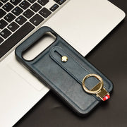 For Google Pixel 9 Wristband Leather Back Phone Case(Blue)