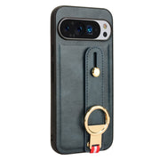 For Google Pixel 9 Wristband Leather Back Phone Case(Blue)