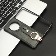For Tecno Phantom V Fold Wristband Leather Back Phone Case(Green)