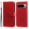 For Google Pixel 9 Seven-petal Flowers Embossing Leather Phone Case(Red) - Google Cases by PMC TechLife | Online Shopping South Africa | PMC TechLife | Buy Now Pay Later Mobicred