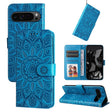 For Google Pixel 9 Pro Embossed Sunflower Leather Phone Case(Blue) - Google Cases by PMC TechLife | Online Shopping South Africa | PMC TechLife | Buy Now Pay Later Mobicred