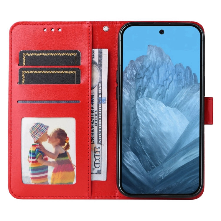 For Google Pixel 9 Embossed Sunflower Leather Phone Case(Red)