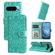For Google Pixel 9 Embossed Sunflower Leather Phone Case(Green) - Google Cases by PMC TechLife | Online Shopping South Africa | PMC TechLife | Buy Now Pay Later Mobicred