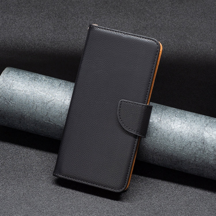 For iPhone 16 Pro Litchi Texture Pure Color Flip Leather Phone Case(Black)
