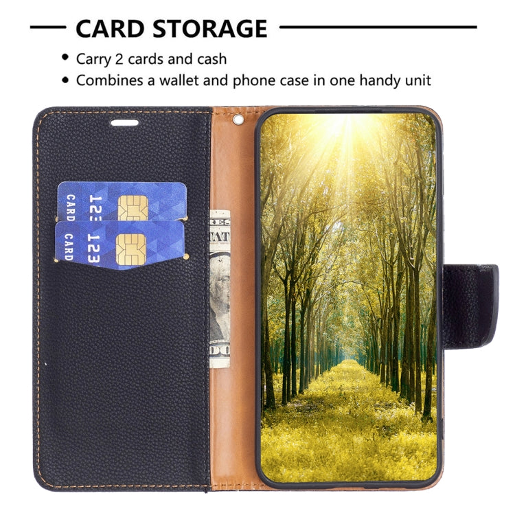 For iPhone 16 Litchi Texture Pure Color Flip Leather Phone Case(Black)