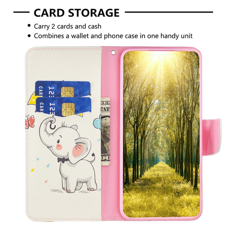 For iPhone 16 Pro Colored Drawing Pattern Flip Leather Phone Case(Umbrella Elephant)
