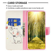 For iPhone 16 Pro Colored Drawing Pattern Flip Leather Phone Case(Umbrella Elephant)