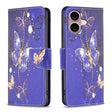 For iPhone 16 Colored Drawing Pattern Flip Leather Phone Case(Purple Butterfly) - iPhone 16 Cases by PMC TechLife | Online Shopping South Africa | PMC TechLife | Buy Now Pay Later Mobicred