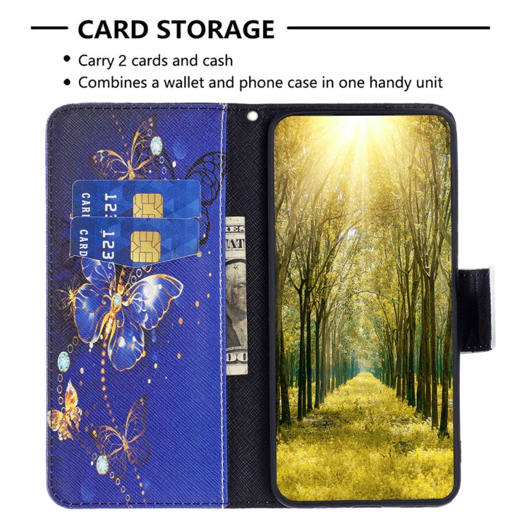 For iPhone 16 Colored Drawing Pattern Flip Leather Phone Case(Purple Butterfly)
