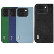 For Google Pixel 9 Pro Fold ABEEL Black Edge Genuine Leather Mino Phone Case(Blue)