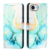 For iPhone 16e PT003 Marble Pattern Flip Leather Phone Case(Green)