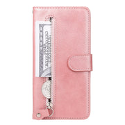 For Google Pixel 9 Pro Fashion Calf Texture Zipper Leather Phone Case(Rose Gold)